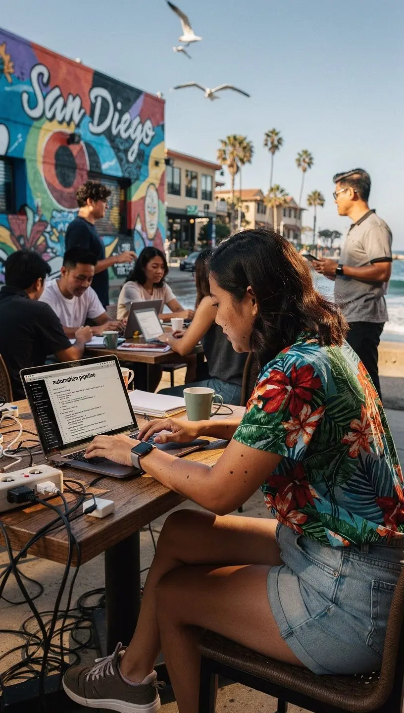 Close-up of hands typing code aimed at improving software efficiency and productivity metrics.
