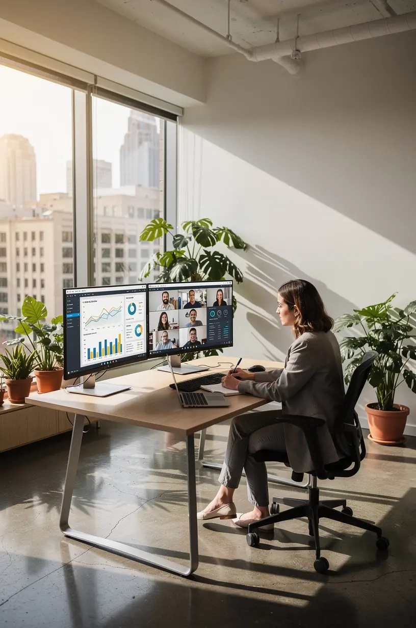 Graphical dashboard displaying software performance analytics and automation impact in real-time.